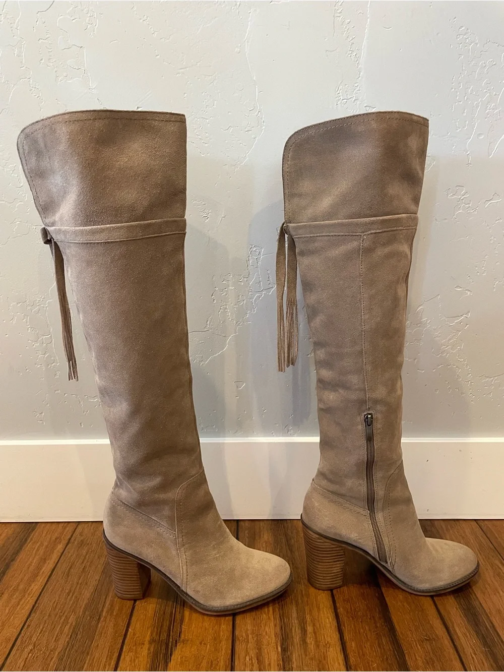 New Franco Sarto genuine suede Over-the-Knee Block Heel Boots 8.5 ret.$185